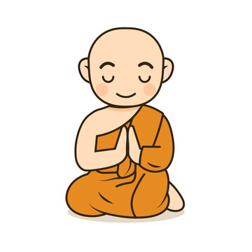 recommend clip art: cartoon monk meditating illustration
