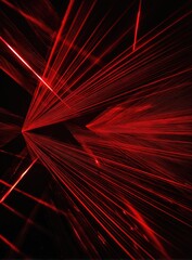 Abstract red light rays on a dark background