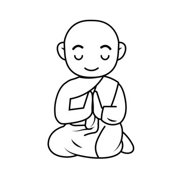 recommend clip art: cartoon monk meditating illustration