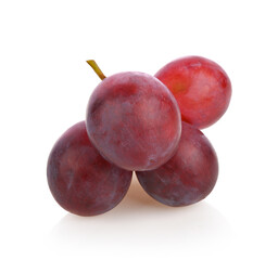 Red grapes , Red fruit isolated on white background.