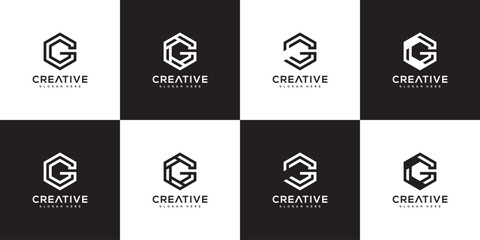 set of initial Letter G Vector Logo Design
