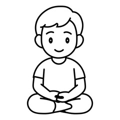 Obraz premium cartoon man sitting meditating illustration