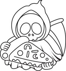 Illustration of cute skull ghost icon.
Funny skull ghost in activities stickers.
Angel of death cute elements.