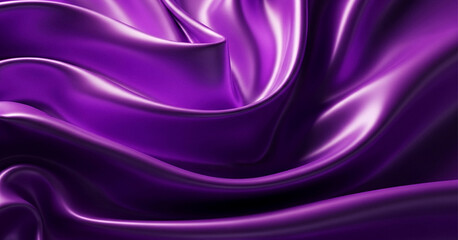 Abstract image of flowing purple fabric with highlights and shadows, creating a soft visual rhythm and elegant motion ideal for luxury-themed designs or fluid minimalist compositions.
