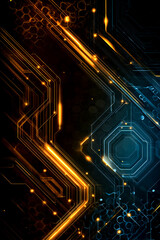 Professional dark-themed background featuring glowing lines and abstract digital background