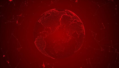 Abstract globe of interconnected data points