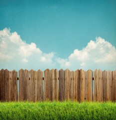 Obraz premium Wooden fence under a vibrant sky