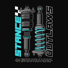 Car Coilover Suspensions Illustration