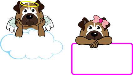 cute little puppy baby angel cartoon pack colletion in vector fornat