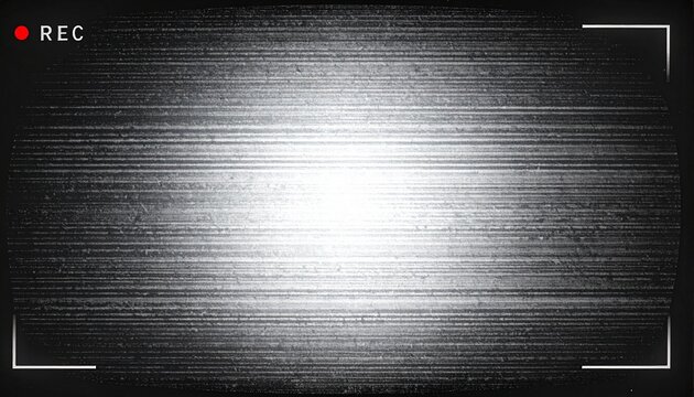 Retro CCTV or VHS video white noise background texture with red recording indicator.