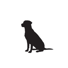 Dog Sitting Silhouette on White Background – Vector Illustration for Loyalty, Companionship, and Pet Care Concepts