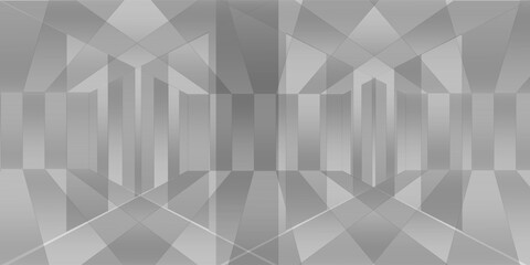 Obraz premium Metallic abstract wavy stripes background. Shiny metal striped surface. Abstract futuristic white silver architecture background. Modern design with wavy pattern. Futuristic interior concept. Vector.
