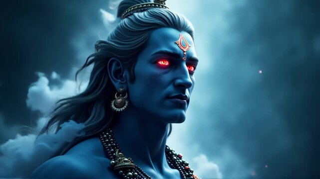 Divine Lord Shiva Face - AI-Generated Spiritual Art in 4K