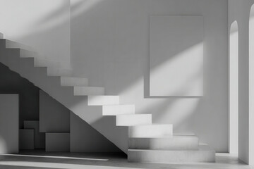 Obraz premium photorealistic representation of ultraminimalism that emphasizes modernity and concept of emptiness