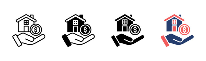 Property Investment icon sheet multiple style collection