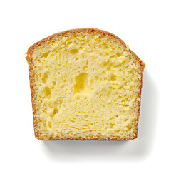 Slice of Moist Yellow Cake with Visible Crumb Texture