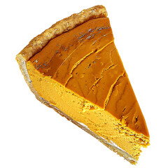Slice of Pumpkin Pie with Crumbly Crust