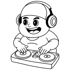 Dj Outline Character Illustration Drawing