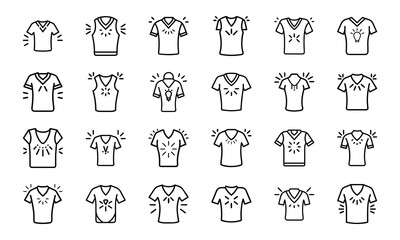Fototapeta premium Diverse Collection of Raglan T-Shirt Silhouette Icons: Black and White Designs for Apparel, Sports, and Casual Wear