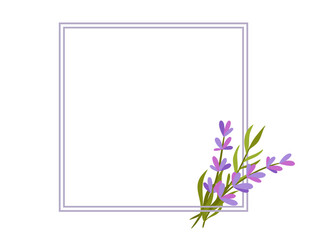 delicate and elegant frame with lavender, sprigs, soft purple and pink hues, perfect for botanical, spa, greeting cards or wellness designs.