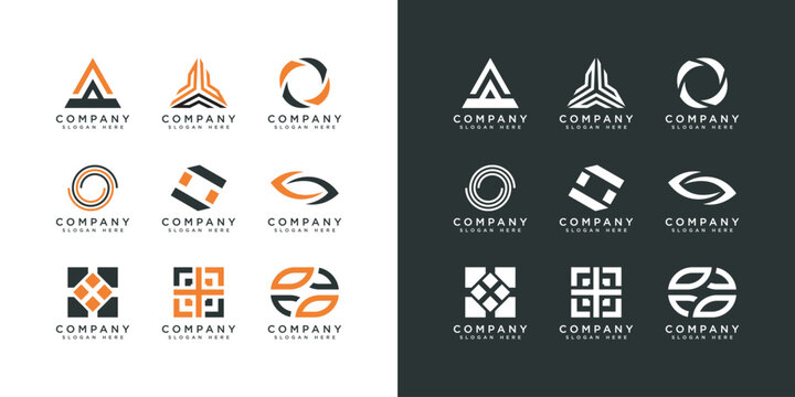 Set of company logo design ideas vector Free Vector