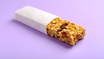 Healthy granola bar in wrapper