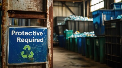 Obraz premium Recycling Facility with Entry Sign 