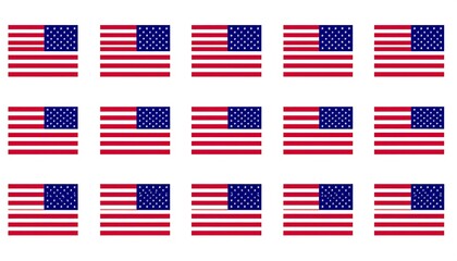Collection of US flags