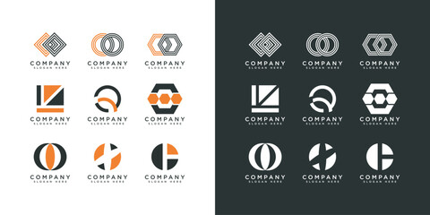 Set of company logo design ideas vector Free Vector