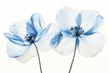Light-blue flowers, translucent