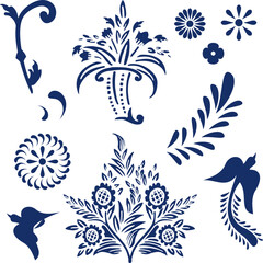 mexican talavera mosaic elements pack collection illustration in vector art