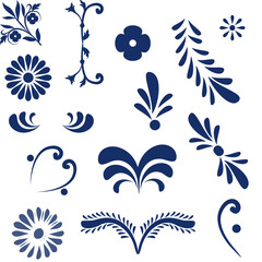 mexican talavera mosaic elements pack collection illustration in vector art