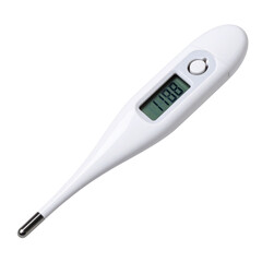 Digital Body Thermometer with LCD Screen Isolated on Transparent Background
