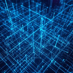 Obraz premium Abstract network digital connection grid