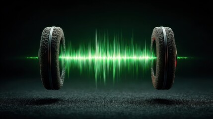 Audio Waveform Spectrum Animation on Green Screen Background in 4K