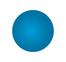 Gradient blue glowing circular icon with smooth lighting. Minimalistic abstract sphere shape for UI elements, icons, and digital design accents