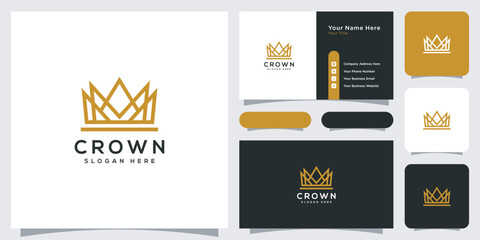Fototapeta premium crown logo vector design template
