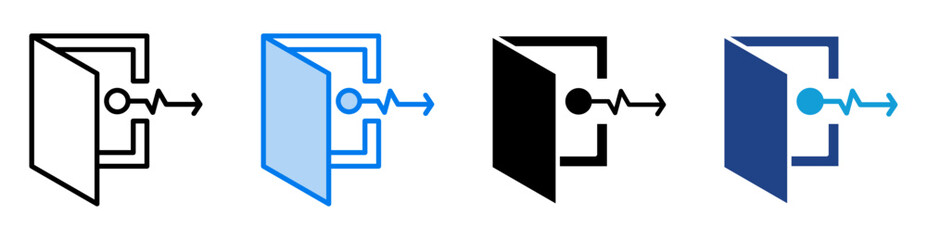 exit icon set multiple style collection