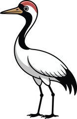 Obraz premium crane illustration standing tall with striking colors Transparent png vector