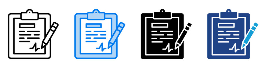 Contract icon set multiple style collection