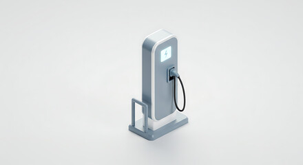 Sleek modern electric vehicle charging station offers sustainable energy solutions for greener future
