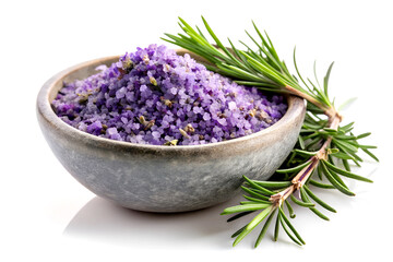 Herbal Aromatherapy Bowl with Crushed Lavender and Fresh Rosemary. AI Generative