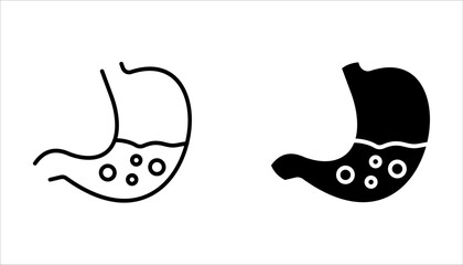 Stomach Icon Set, Simple Medical Illustration Vector Design, on white background.