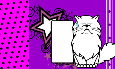 funny white cat cartoon copy space background in vector art