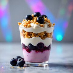 Blueberry Crisp Parfait. This breakfast parfait has all of the best flavors layered in one single cup!