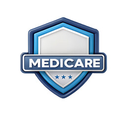 3d render illustration of isolated transparent badge medicare icon