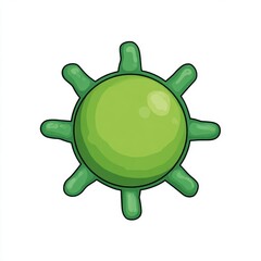 Fototapeta premium Vibrant Green Stylized Sun or Cell Pixel Art Graphic
