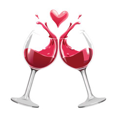 illustration of drink heart vector on white background