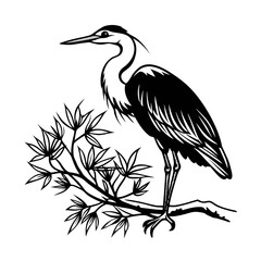 heron on a branch