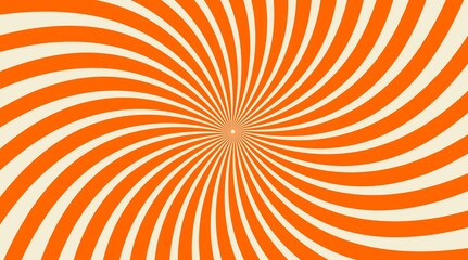 Abstract orange spiral background with hypnotic radial pattern. Eye-catching swirl design for retro themes, psychedelic art, or energetic layouts